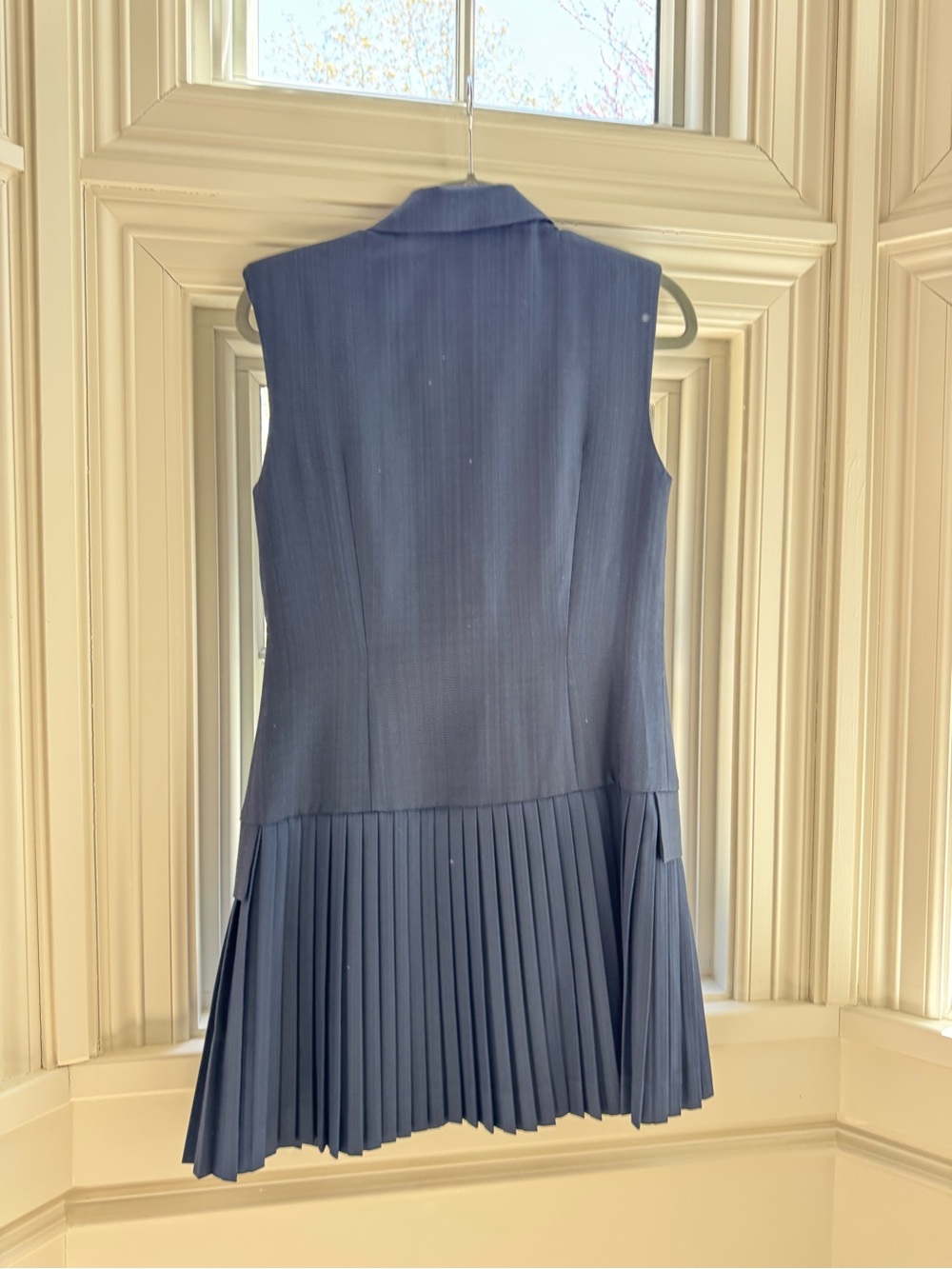 Sandro Navy Sleeveless Pleated Hem Blazer Dress - Picture 4 of 4